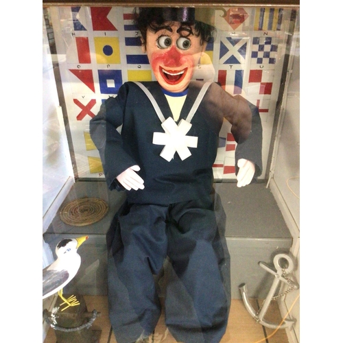 696 - A Scratch Built Coin Operated Laughing Sailor approximate Height 180Cm and width 54Cm. Can Be Seen W... 