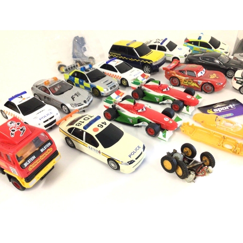 718 - A Box Containing Scalextric Cars and Parts. Ideal For Spares And Repairs.