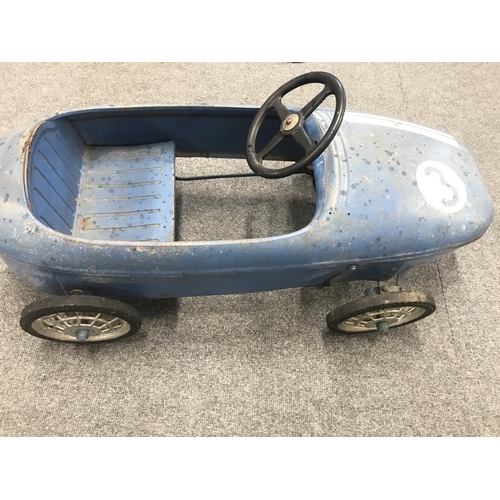 759 - A 1950s Blue Metal Pedal Racing Car.