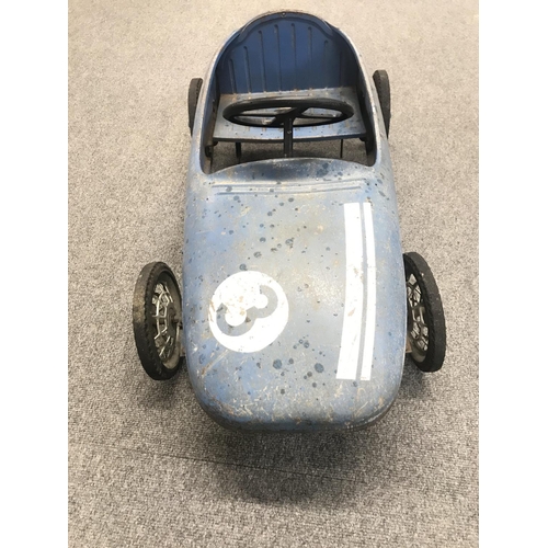 759 - A 1950s Blue Metal Pedal Racing Car.