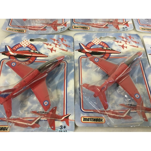 76 - A collection of carded Red Arrows aircraft by Matchbox