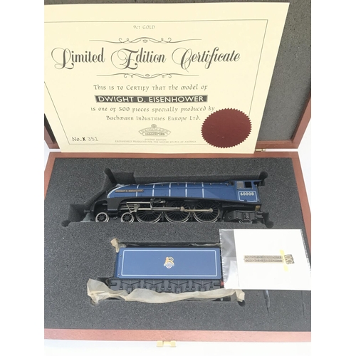 778 - A Boxed Bachmann 00 Gauge Dwight D Eisenhower in Presentation Box.9ct Gold.