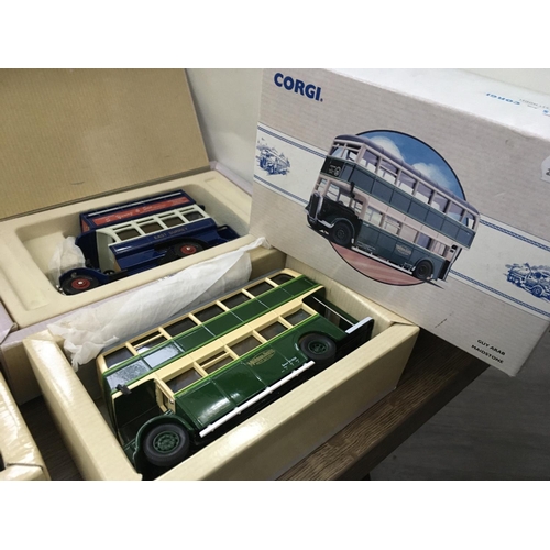 788 - Four boxed bus sets by Corgi.. featuring 81369 limited edition no.1580.. 97052.. 97202.. 96985 no re... 