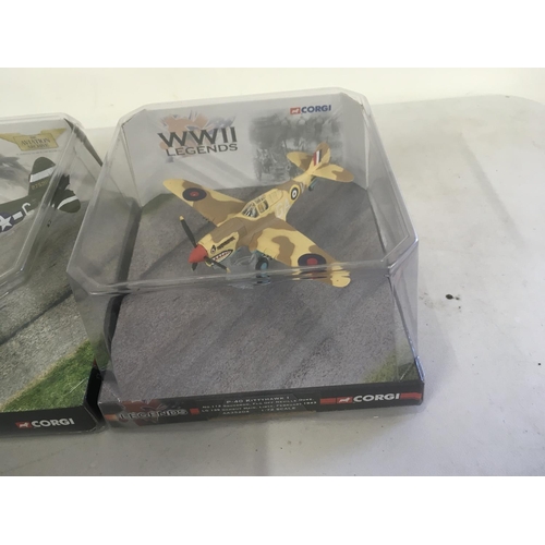 79 - A collection of 4 model military aircraft by Corgi in original display packaging. All from the WWII ... 