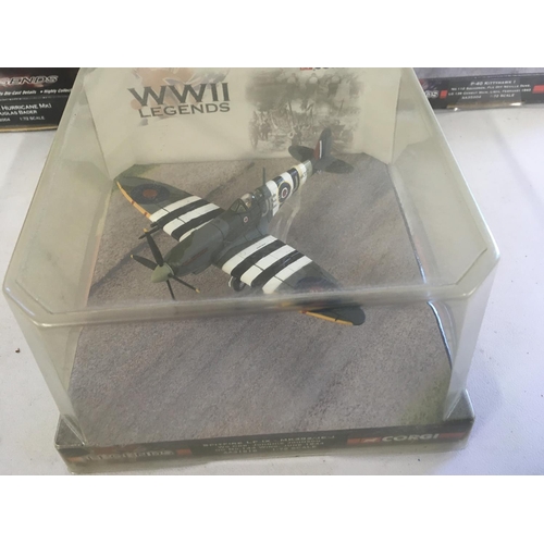 79 - A collection of 4 model military aircraft by Corgi in original display packaging. All from the WWII ... 