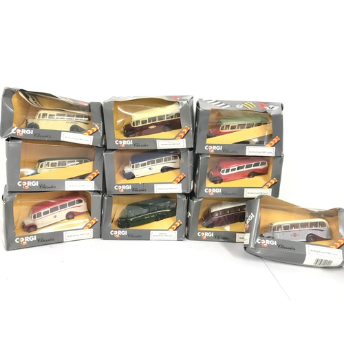 797 - A Collection of Boxed Corgi Classic Coaches. Boxes Are worn. No Reserve.