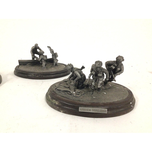 813 - A Collection of 3 pieces of Pewter sculptures by Danbury Mint from THE HEROES OF WORLD WAR 11 series... 