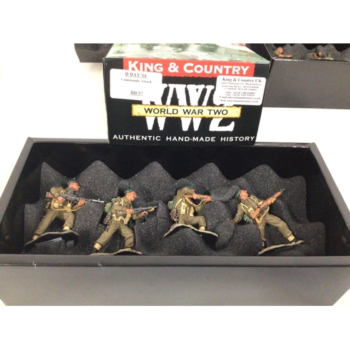 814 - 2x boxed King and Countrys world war 2 sets includes D Day 44. Commando Attack DD57 and D Day 44. Ta... 