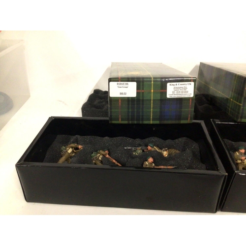 815 - 2x boxed King and Countrys world war2 figure sets includes D Day 44. Command DD52. And D Day 44. Gun... 