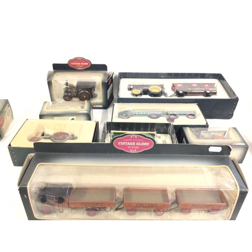 829 - A collection of 8 boxed Corgi models in the VINTAGE GLORY of steam series. Includes 1 display vehicl... 