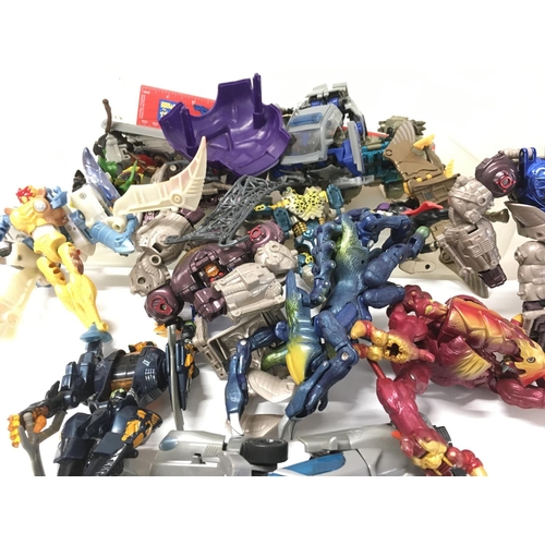 91 - Two boxes containing a collection of Transformers Beast Wars figures. (2)