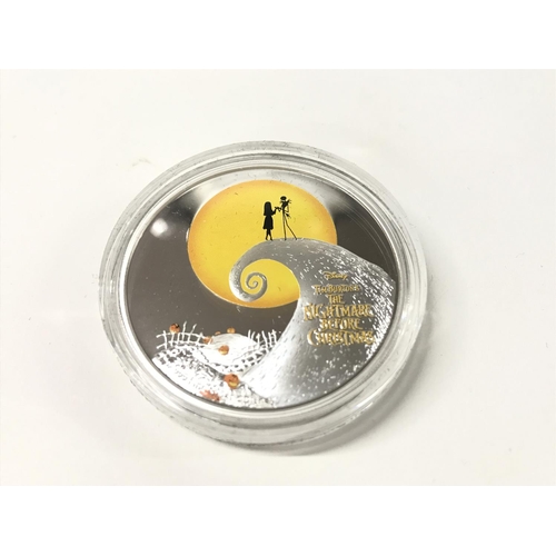 99 - A Boxed The Nightmare Before Christmas 1 Oz Silver Coin.