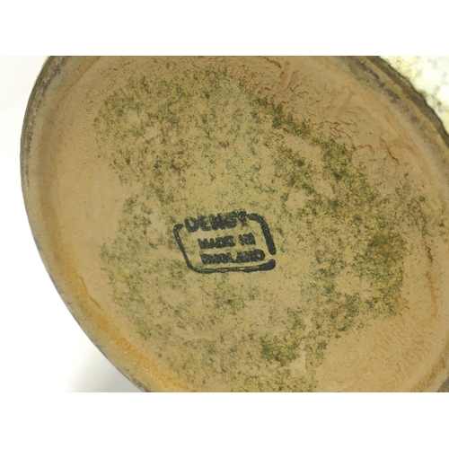 1006 - A Denby pottery studio vase, decorated in tones of green, browns, grey , 31.5cm tall approximately .... 