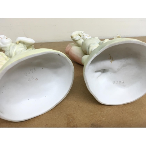 1008 - German classical style porcelain figures, boy and girl with baskets. This lot cannot be posted. NO R... 