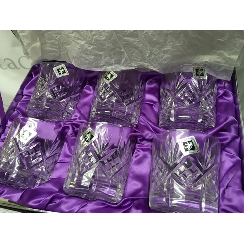 1046 - Five boxed sets of Edinburgh crystal glasses and an unboxed decanter. This lot cannot be posted