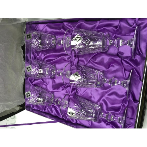 1046 - Five boxed sets of Edinburgh crystal glasses and an unboxed decanter. This lot cannot be posted