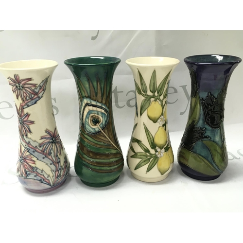 1054 - Moorcroft vases signed WM , no obvious damage or restoration