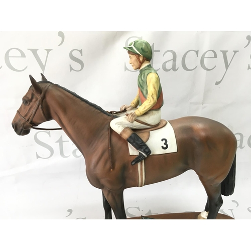 1076 - A Beswick Nijinsky Winner of the Triple crown 1970 ceramic figure. 33cm tall 32cm long. This lot can... 