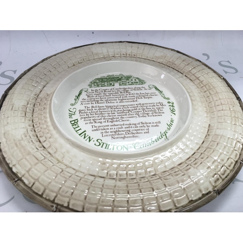 1083 - Harrods Bell Inn Stilton cheese dome , made and hand-painted in Staffordshire exclusively for Harrod... 