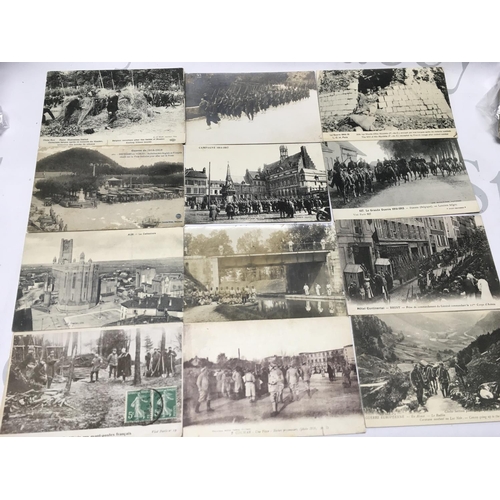 A collection of WW1 post cards including French cards, sweetheart ...