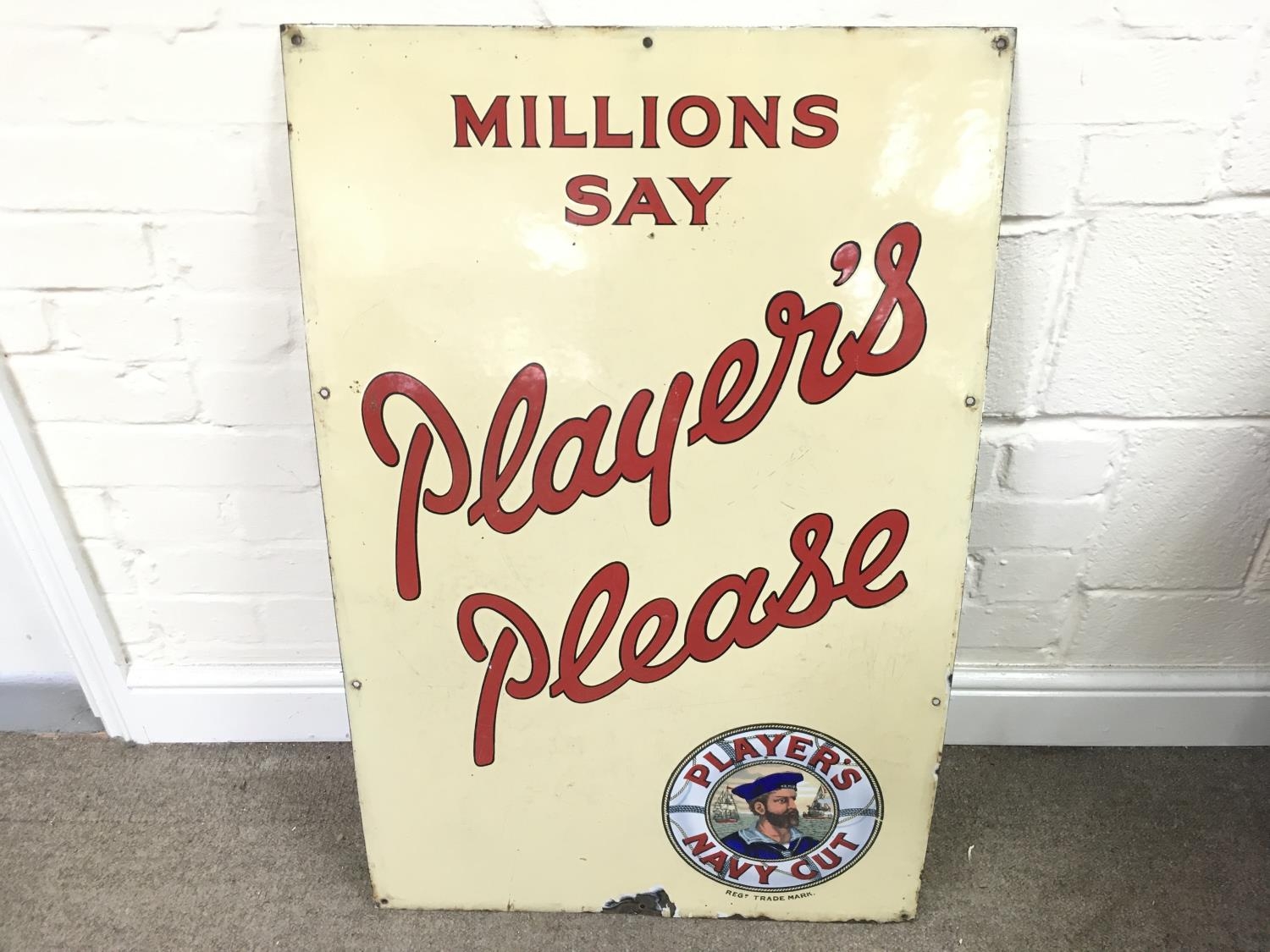 Millions Say Players Please Cigarette Enamel Sign 22.5 x 34.5 inches ...