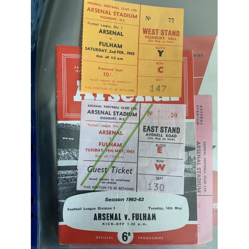 Arsenal 62/63 Football Programme + Ticket Collection: 26 1st team homes ...