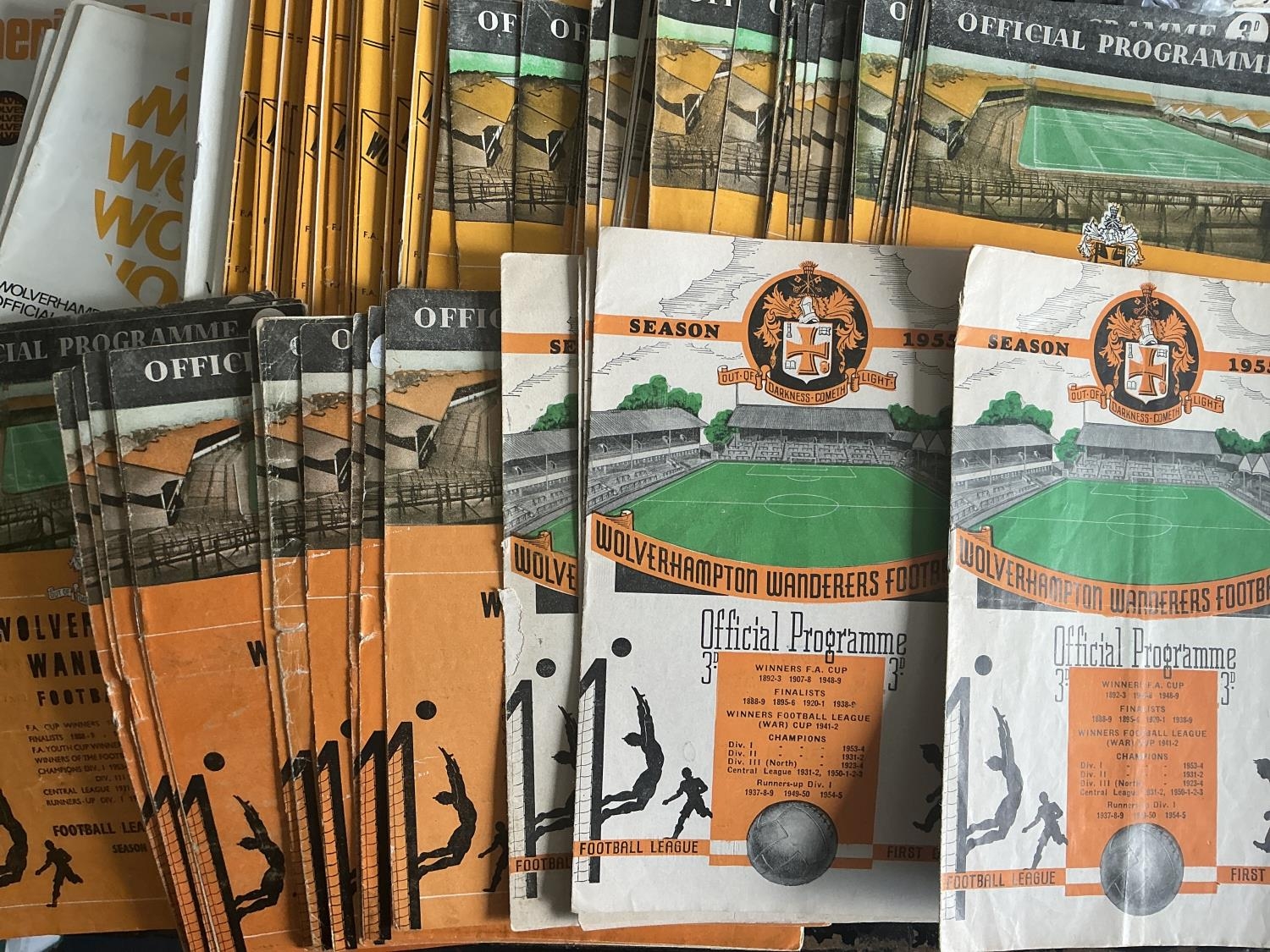 Wolves Home Football Programmes: 21 from the mid to late 50s and a ...