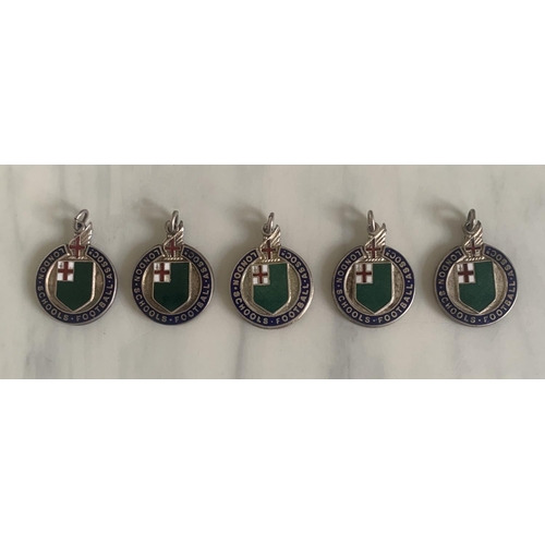 39 - John Lyalls London Schools Football Association Medals: Five medals from 50/51 to 54/55 and some pho... 