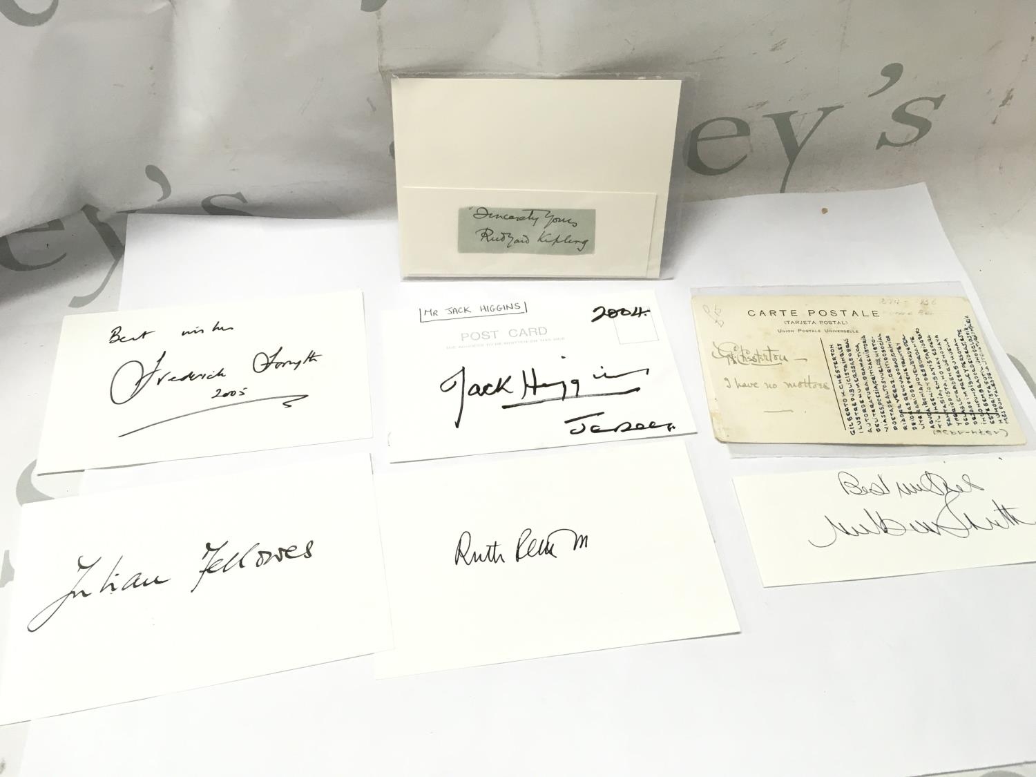 A collection of autographs from famous poets and authors including Ruth ...