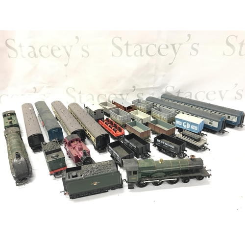 67 - A Collection of 00 Gauge Locos. Wagons. Coaches. Buildings Etc.