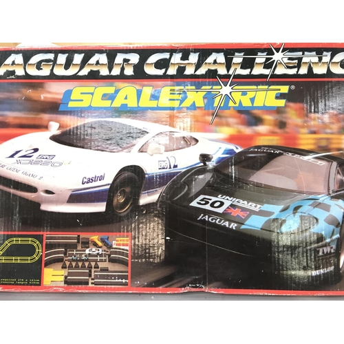 68 - 3 Boxed Scalextric Sets Including Grand Prix. Jaguar Challenge And Scalextric 400. In Various States... 