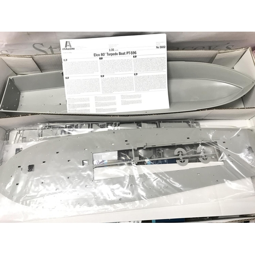 71 - A Boxed Italeri Elco 80 Torpedo Boat PT-596 Model Kit #5602. No Reserve.