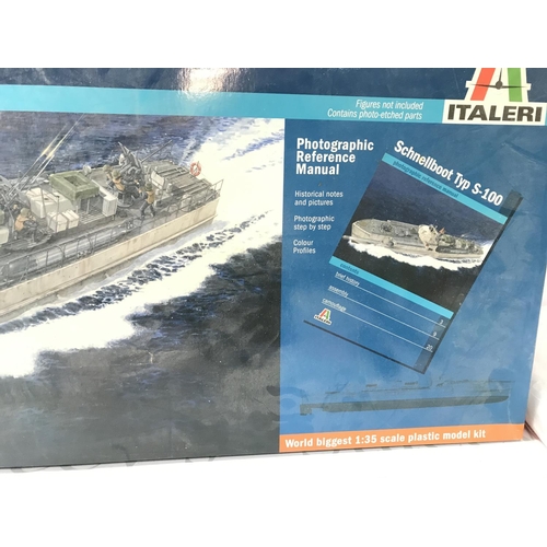 74 - A Boxed Italeri Schnellboot Typ S-100 Model Kit 1/35 Scale #5603.
