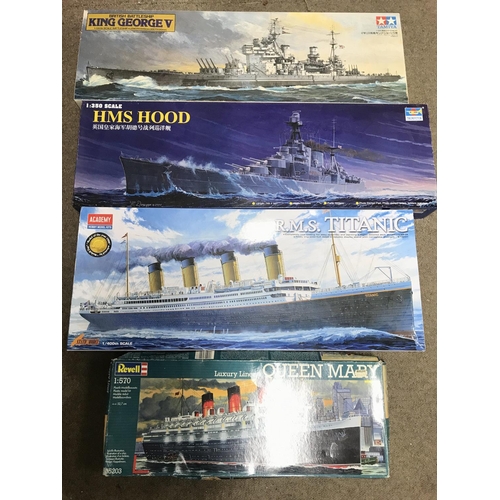 75 - 4 X Boxed Model Kits. A Trumpeter HMS Hood 1/350 Scale. A Academy RMS Titanic 1/400 Scale. A Revell ... 
