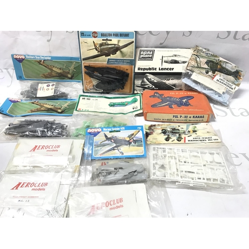 A Box Containing Small Plastic Model Kits Including Novo. Airfix. Etc ...