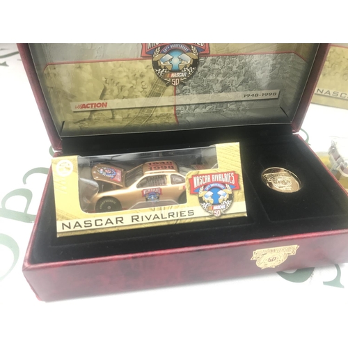 94 - A Collection of Boxed Diecast Including Burago. Corgi. Vanguards And NASCAR.