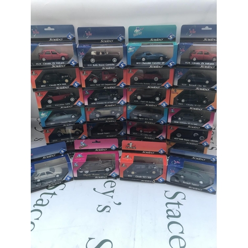 99 - A Collection Of 28 Boxed Solido Diecast Vehicles 1/43 Scale.