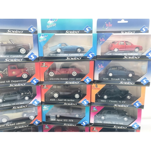 99 - A Collection Of 28 Boxed Solido Diecast Vehicles 1/43 Scale.