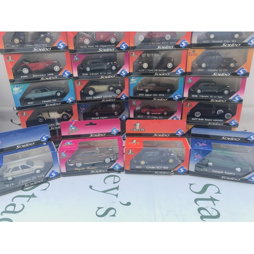 99 - A Collection Of 28 Boxed Solido Diecast Vehicles 1/43 Scale.