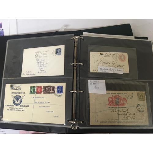 2187 - Two albums containing interesting Victorian and later postal covers including 1902 Birmingham to Los... 