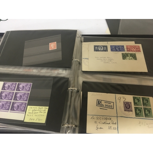 2188 - An album of stamps and first day covers including some signed covers unused blocks of stamps British... 