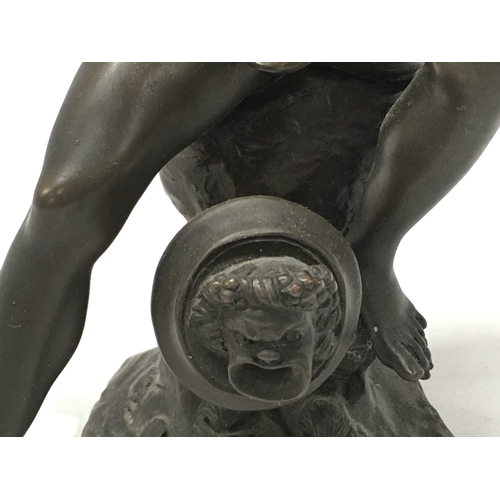 886 - A 19th century bronze of a Neoclassical fisherman. 22cm tall. Postage category B