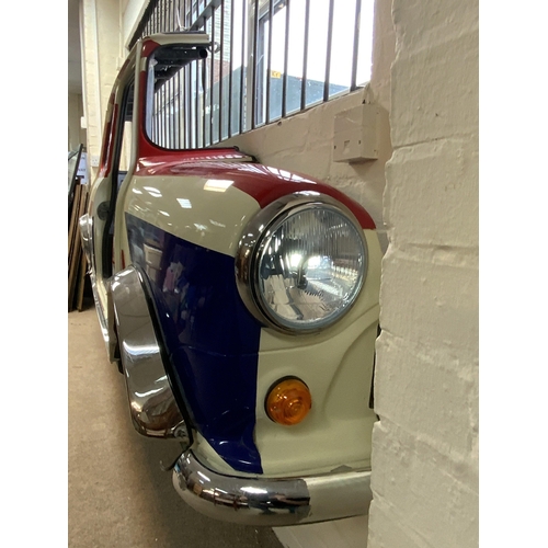 900 - Union Jack Mini, A cut down mini approx 30cm deep with Union Jack design, chrome number sections.