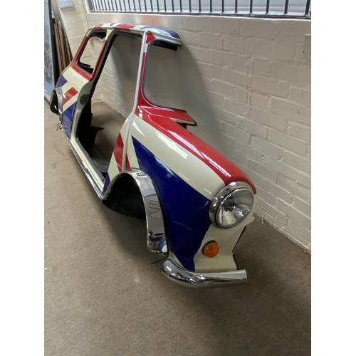 900 - Union Jack Mini, A cut down mini approx 30cm deep with Union Jack design, chrome number sections.