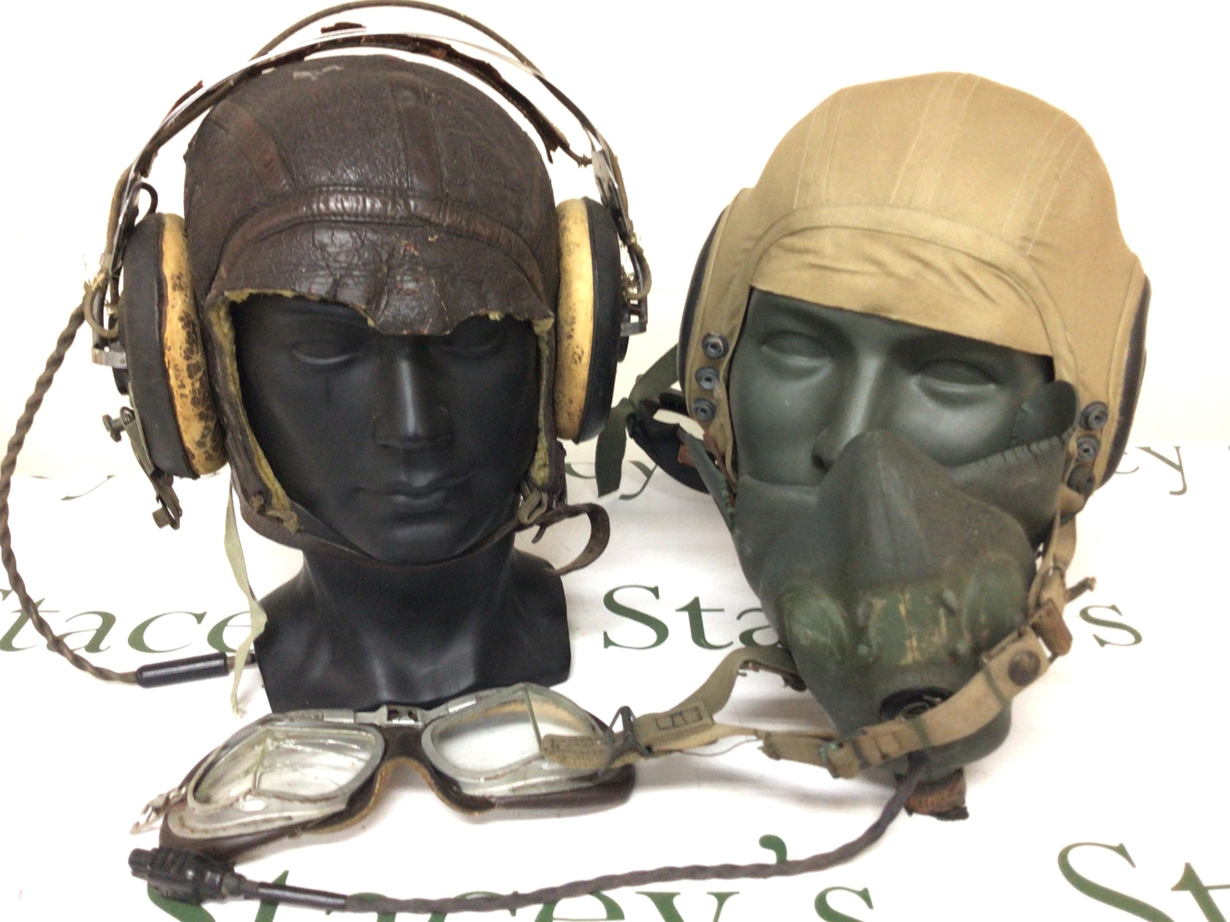 Two American Airforce flying caps with original attachment II world war ...