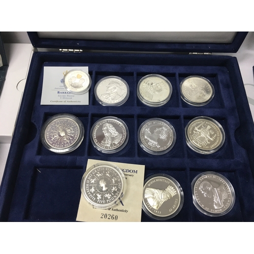 A large collection of assorted world coinage including sterling silver ...
