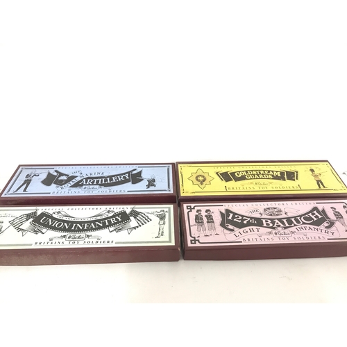 37 - 4 X Boxed Britains Sets including #s 8852. 8833. 8826 And 8800. No Reserve.