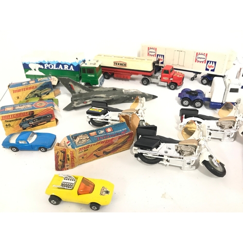 9 - 3 Matchbox Harley Davidson Police Motor Cycles and Other Diecast including 5 Boxed Superfast Cars (B... 