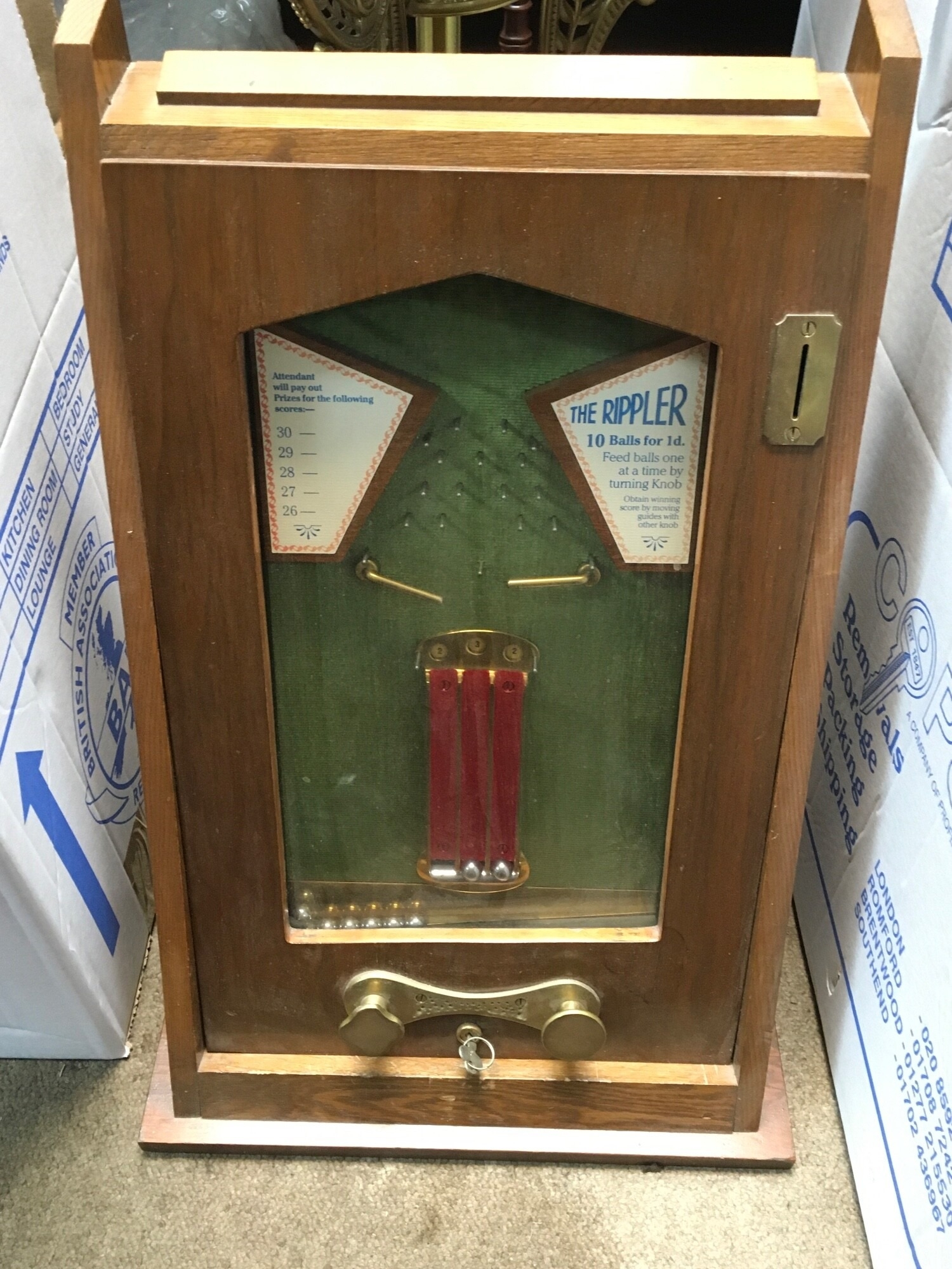 The Rippler vintage game slot machine. 53cm tall 30cm long 37cm wide