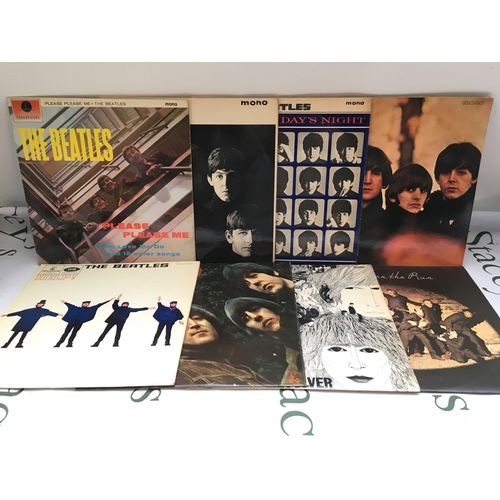 199 - Eight early UK pressings of Beatles and related LPs comprising the first seven Beatles UK LPs plus B... 
